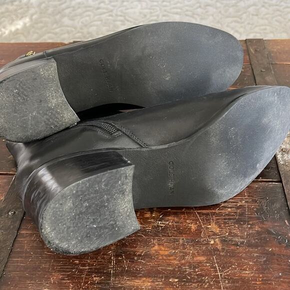 Cole Haan Black Leather Ankle Boots with Buckle Size 8.5 - Picture 7 of 8